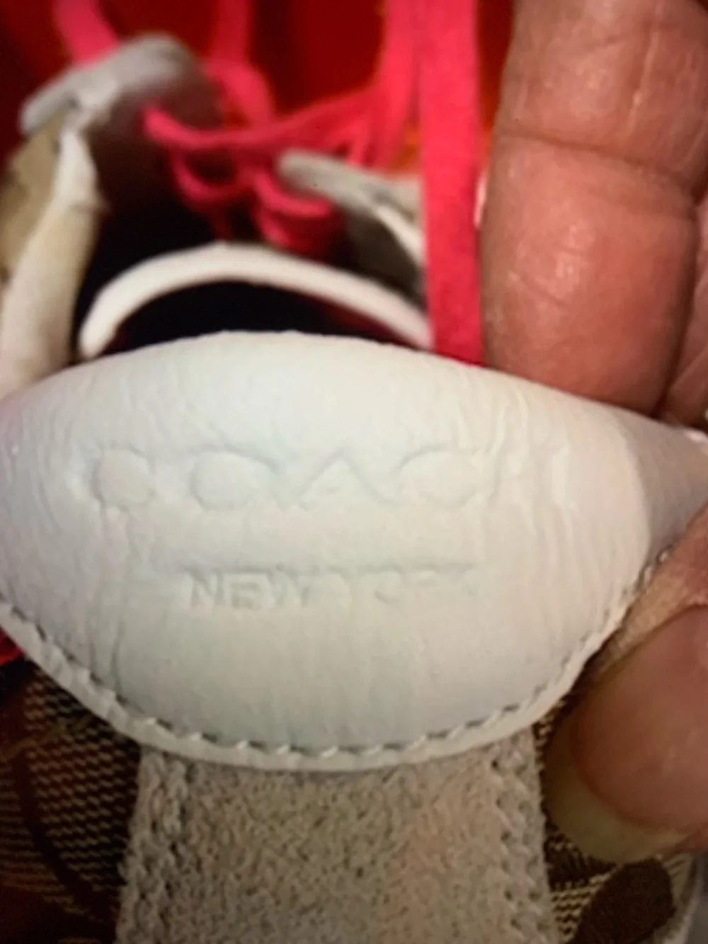 Coach Signature Monogram Sneakers with Pink & Orange Accents - Picture 9 of 9